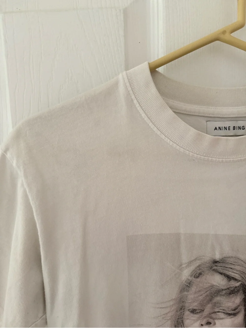 Anine Bing White Ida T-Shirt with Brigitte Bardot Size XS - Picture 4 of 8